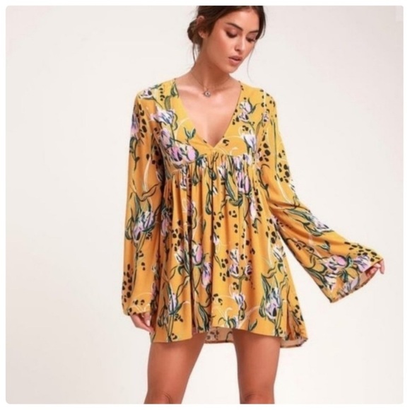 Free People Bella Tunic in Golden Floral Print - Picture 1 of 9